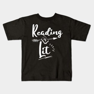 Reading is Lit Funny Premium Shirt for Men, Women, Kids Kids T-Shirt